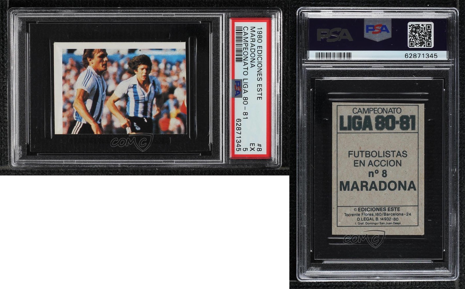 1980-81 Ediciones Este Campeonato Liga Diego Maradona #8 PSA 5 02ea view 3