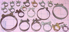 20 Vintage Car Truck Bike Restoration Hose Cable Clamps Mixed Parts Lot