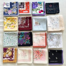 Lot of 16 VTG Handkerchief Cotton Flourish Floral Butterfly Embroidered Hanky 16