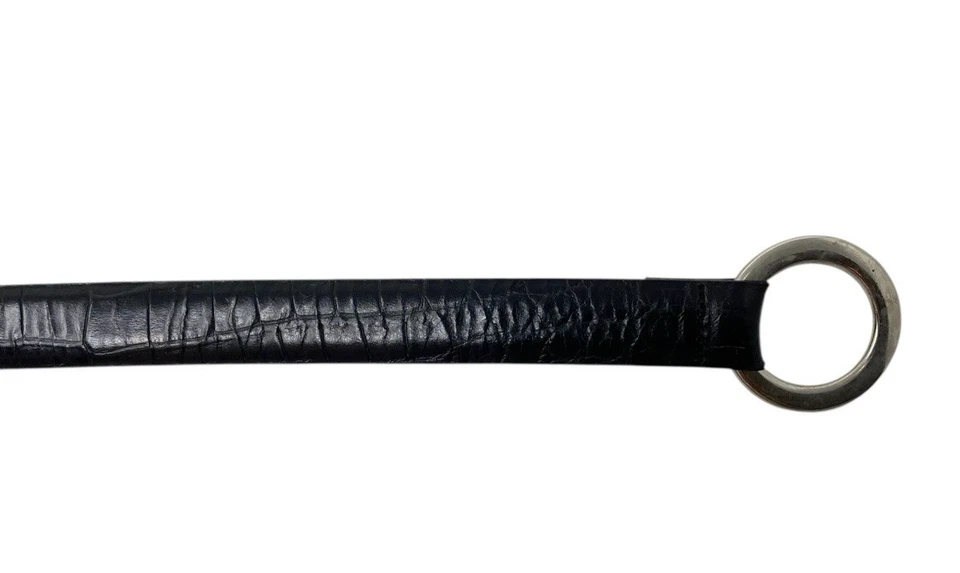 Talbots Womens Croc Embossed Genuine Leather Skinny Belt Sz M / L Made in Italy - Image 2 of 4