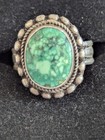 Vintage Navajo Sterling Silver & Large Turquoise Cabochon Ring Size 7 — photo 1