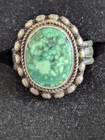 Vintage Navajo Sterling Silver & Large Turquoise Cabochon Ring Size 7