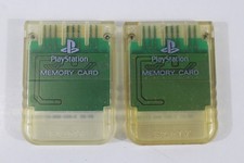 Lot 2 Official SONY PlayStation 1 OEM Memory Card PS1 Clear Crystal SCPH-1020 2