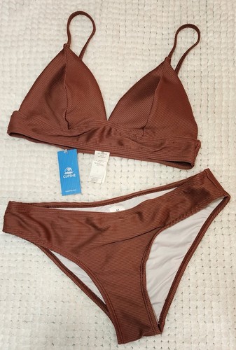 NWT Cupshe Womens Two Piece Swimsuit Size Medium Brown Bikini