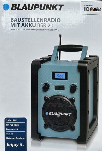 Blaupunkt Bsr 20 Baustellenradio Mit Akku Bluetooth Li Ionen WassergeschüTzt-image