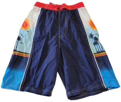 Naturana Badeshorts Freizeitshorts Shorts navy-blau-rot Palmen Print Gr. 140