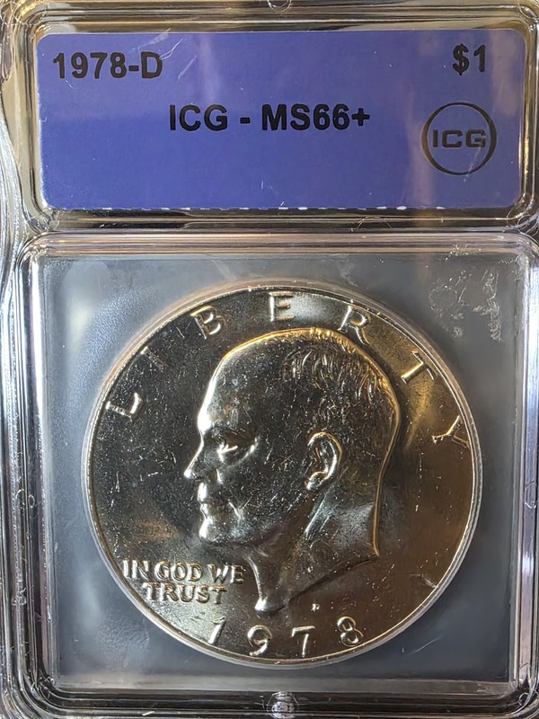 1978-D Eisenhower Dollar ICG MS66+ Blue Label Awesome Looking Coin