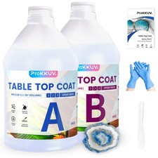 Table Top Epoxy Resin, Crystal Clear Resin Epoxy Kit 1 Gallon Kit with UV Res...