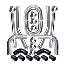 MOOSUN Universal 3" Inch Aluminum Intercooler Piping U-Pipe Kit with Coupler ...