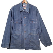 Vintage Big Mac Denim Jean Jacket Blue Chore Barn Work Workwear Utility READ