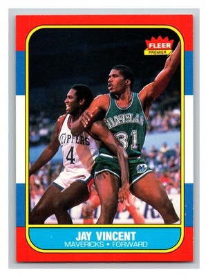 1986 Fleer #118 Jay Vincent NM-MT Dallas Mavericks Basketball Card
