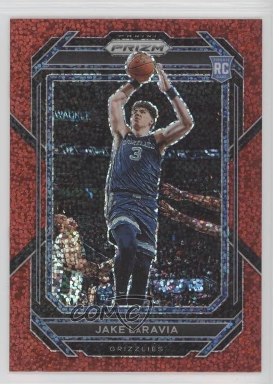 2022-23 Panini Prizm Red Sparkle Prizm Jake LaRavia #244 1pe9
