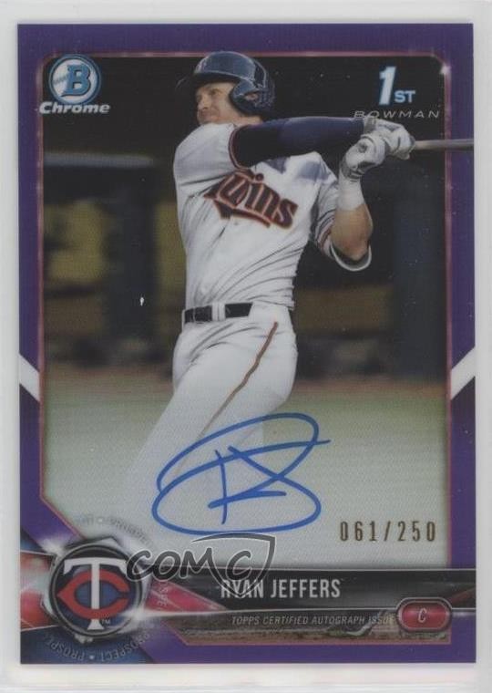 2018 Bowman Draft Chrome Pick Purple Refractor 61/250 Ryan Jeffers Auto 0rx7