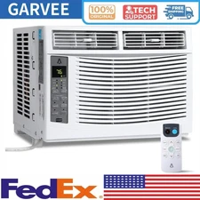 6000Btu Air Conditioner AC Unit with 3 Fan Speeds for Bedroom Window-Mounte