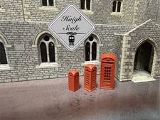 TT 120 gauge hand painted model railway phone box. pack of 4 suits Hornby scale