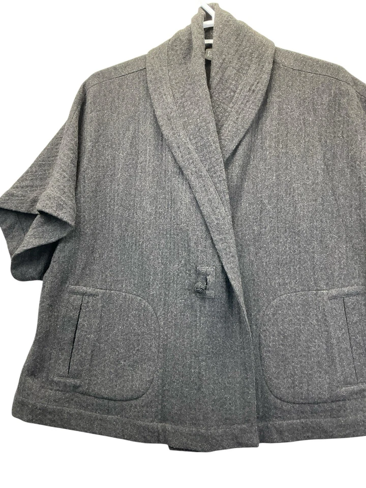Blazer Eileen Fisher Chaqueta Cuello Chal Tejido Talla XL Gran Tamaño Para Mujer’s Gris Foto 3 de 4