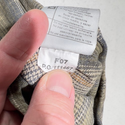 Carhartt Work Shirt S145 Men's Reg XL Heavyweight Flannel Button Green Grey - Picture 9 of 14