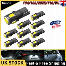 10PCS T10 LED Bulb Canbus Error Free Car Wedge Dome Map Light Super White 194 UK
