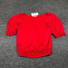MAX STUDIO Blouse Top Womens Medium Red Off T...