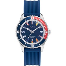 Image of Mens Wristwatch NAUTICA PACIFIC BEACH NAPPBS020 Silicone Blue Sub 100mt