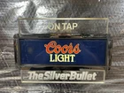 Vintage 1991 Coors Light Beer Silver Bullet Edgelit Lighted Sign On Tap Version