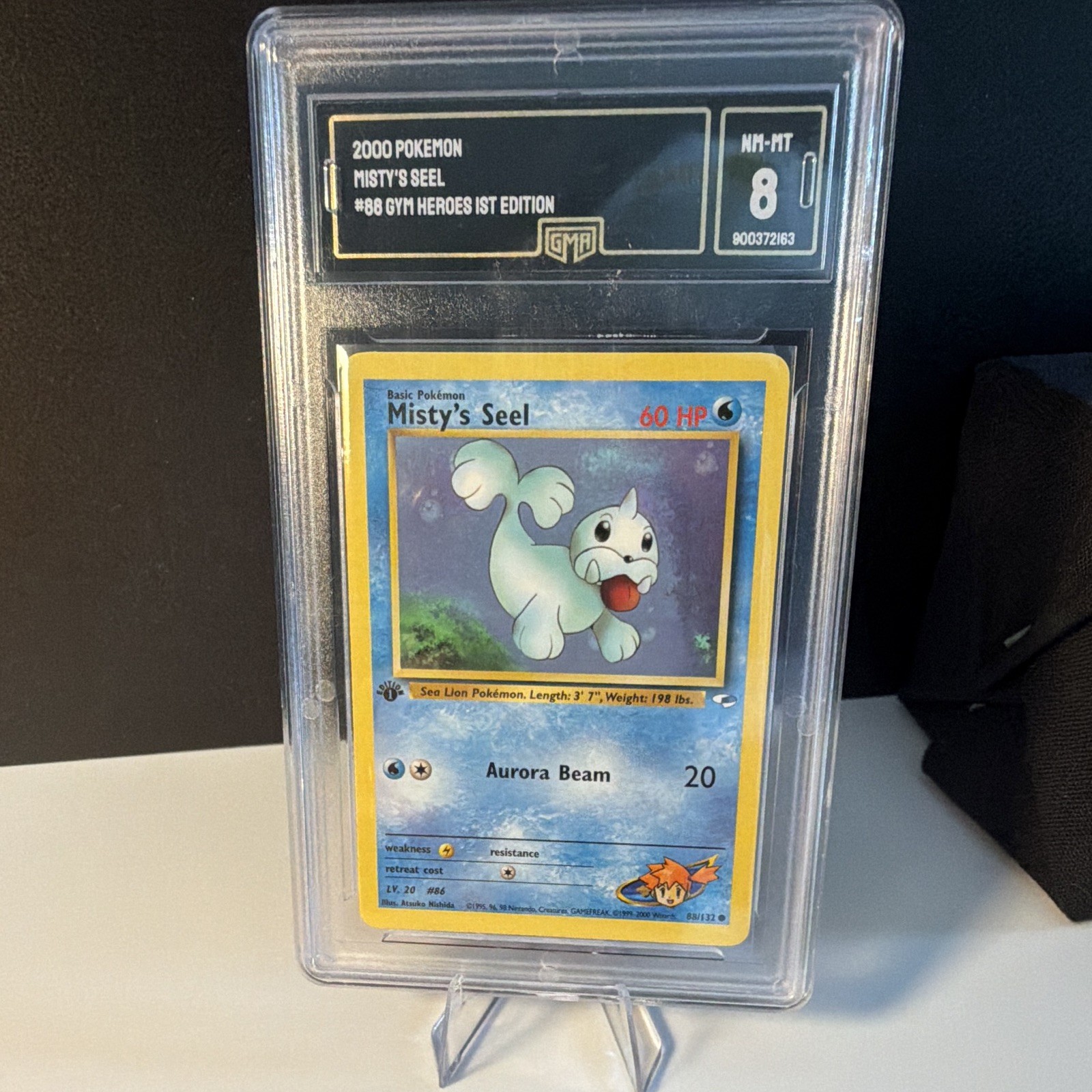Wizards of the Coast Misty's Seel 2000 Gym Heroes 1st Ed 88/132 GMA 8 Pokemon