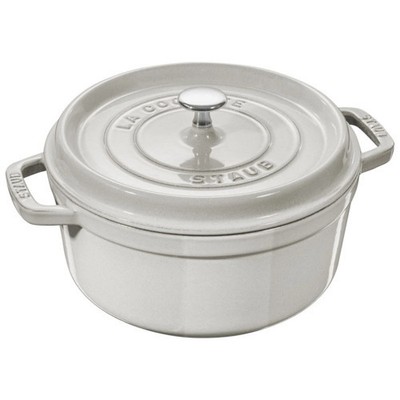 STAUB Kasserolle Rund Gusseisen 26cm Weiß Trüffel 1007305