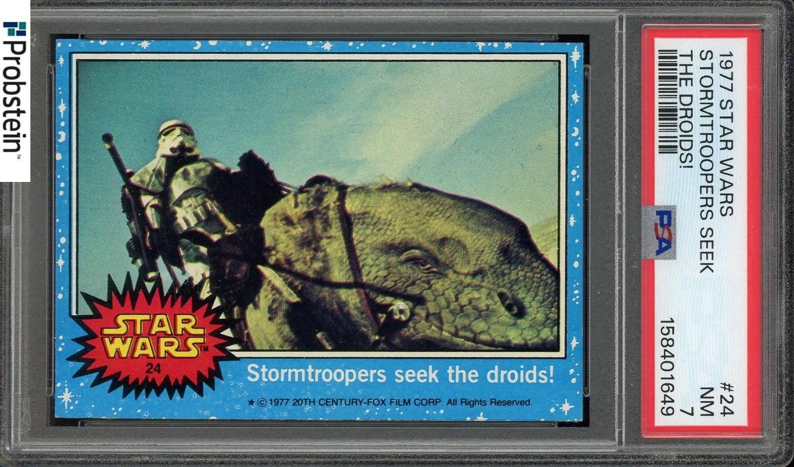 1977 Topps Star Wars #24 Stormtroopers Seek The Droids! PSA 7 NM