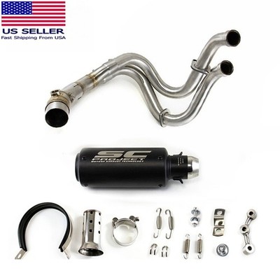 For Kawasaki Ninja 650 Z650 2012-2025 Full System Exhaust Tips Black Header Pipe