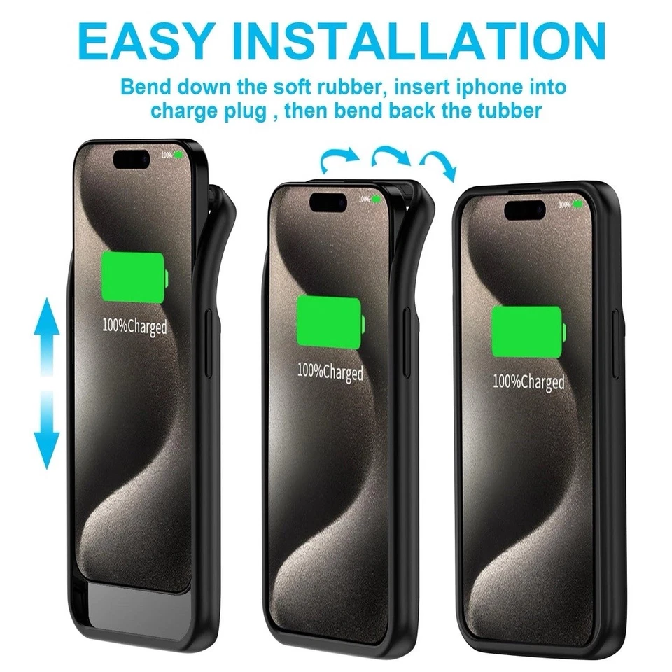 MIGAFEI Battery Case iPhone 15 Pro Max Enhanced 8500mAh Rechargeable Extended - Image 2 of 3