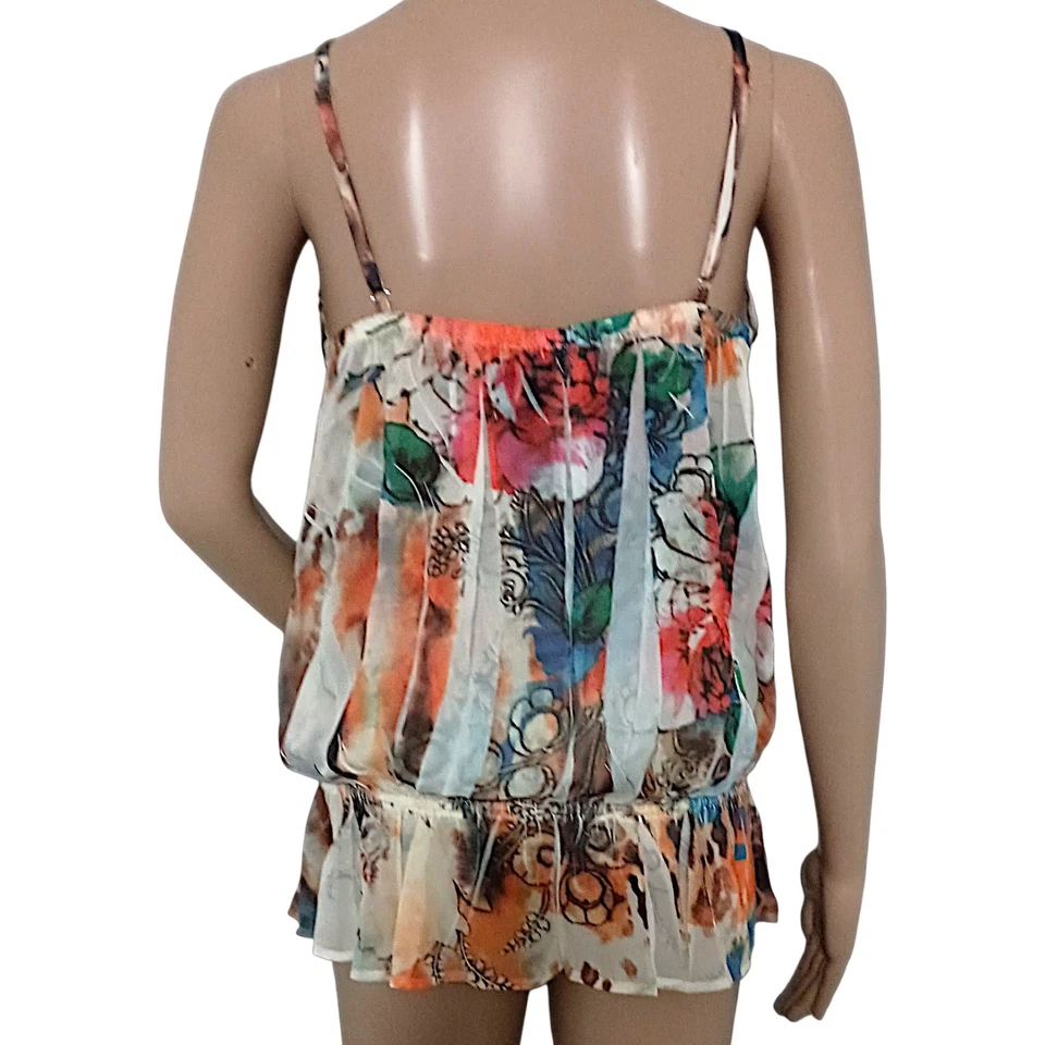 Y2K Cami 背心上衣 S 童话升华透明刺绣波西米亚嬉皮节 — 第 4/4 张图片