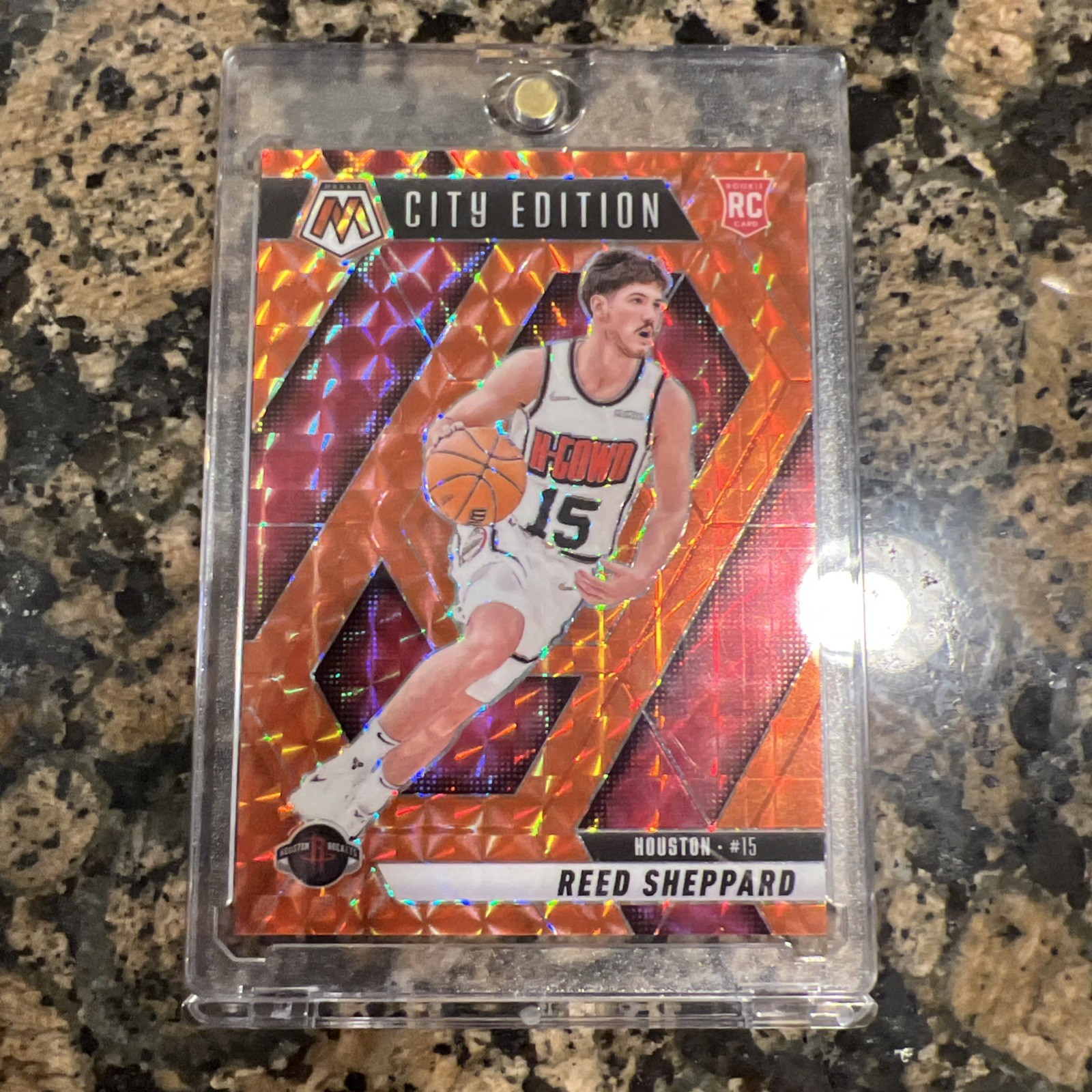 2024-25 Panini Mosaic City Edition Reed Sheppard Orange Prizm 129/249 RC #276