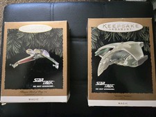 Hallmark Star Trek ornaments 1994 Bird of Prey and Romulan Warbird New in Boxes