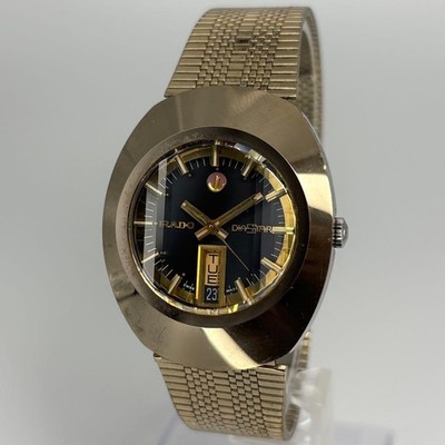 RADO DiaStar 1970s Vintage Black Dial Automatic Men Watch Used Working #44