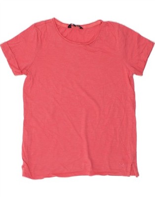 Crew Clothing Damen T-Shirt Oberteil UK 10 Small Rosa Baumwolle CE36