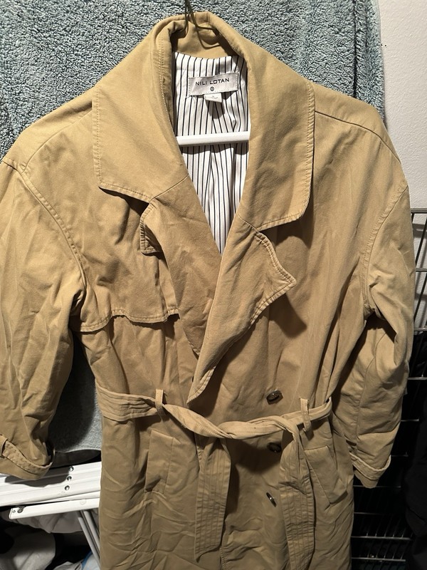 NILI LOTAN x Target Women’s Size Small Pleated Tan Trench Coat Khaki Winter