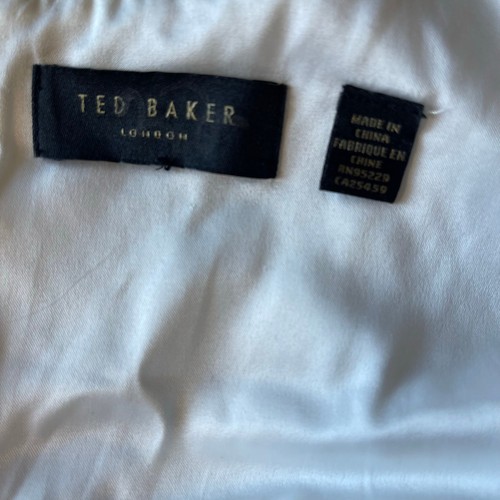 Ted Baker weiß Sancha Blumen Jacquard ärmellos Etui Brautkleid 2-4 - Bild 8 von 10