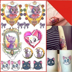 Sailor Moon Cosplay Luna Cat Kitty Body Temporary Tattoo Waterproof Sticker Gift Ebay