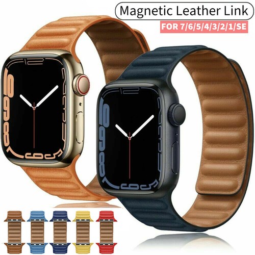 Link per Apple Watch Series Ultra 9 8 7 6 5 SE 44/41/45/49 mm iWatch in pelle - Foto 2 di 38