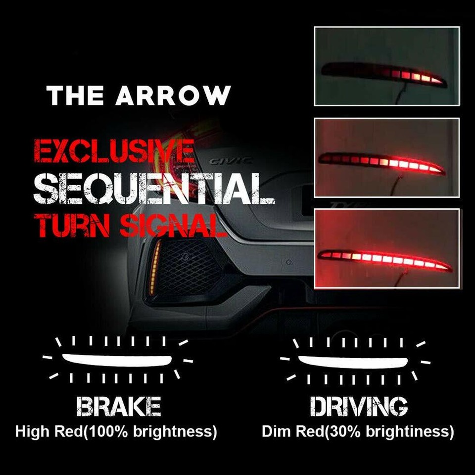 Honda Civic FC Rear Bumper Reflector LED Brake Lamp Warning Light | Lazada