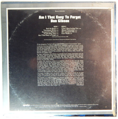 VERSIEGELT DON GIBSON LP BIN ICH SO LEICHT ZU VERGESSEN 1973 VINYL-SCHALLPLATTE NEU 12" 33 U/min - Bild 3 von 3
