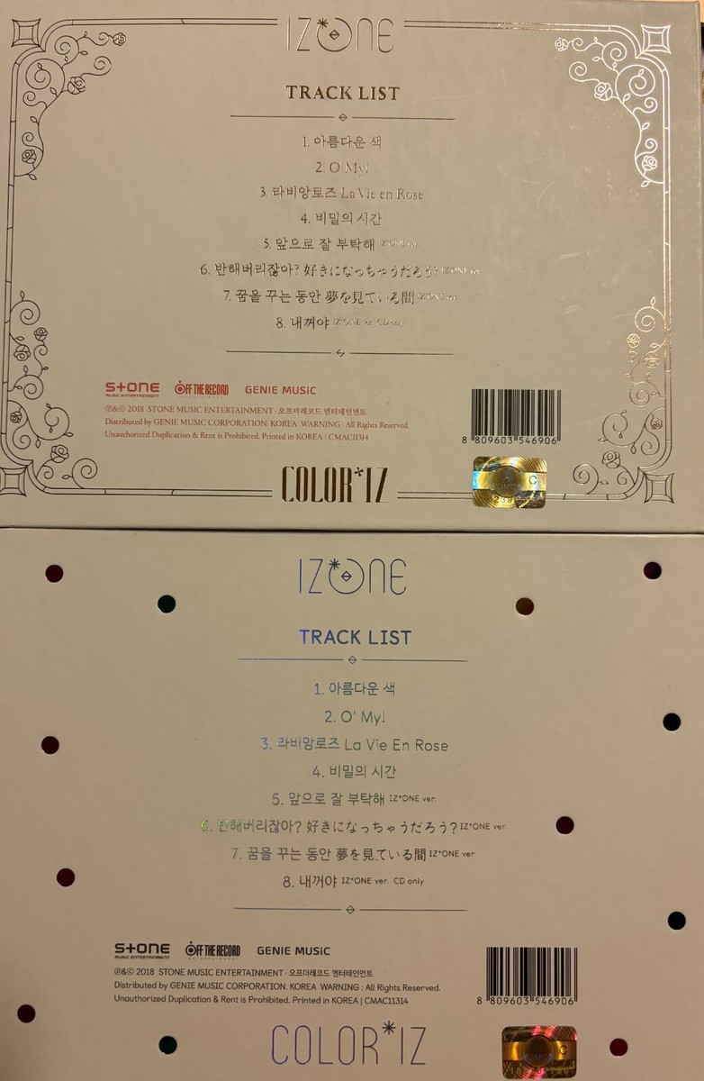 IZ*ONE [COLOR*IZ] Chaewon Autographed Signed Album Both Set IZONE