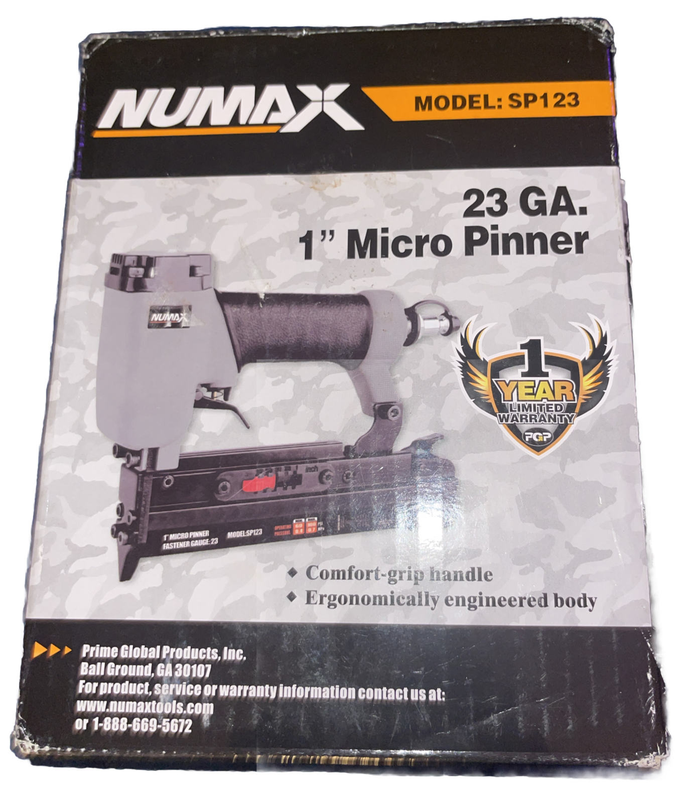 NuMax SP123 23 Pneumatic Nailers Gauge 1 in. Headless Micro Pinner