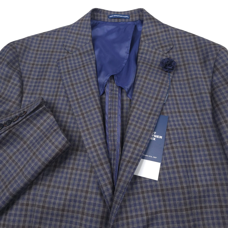 $645 Hart Schaffner Marx District Check Abrigo Deportivo Blazer Chaqueta Para Hombres Talla 44L Foto 2 de 4