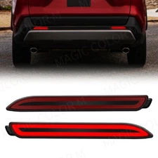 Pair For Toyota RAV4 2019-2021 LED Reflector Rear Brake Lights Red Lens