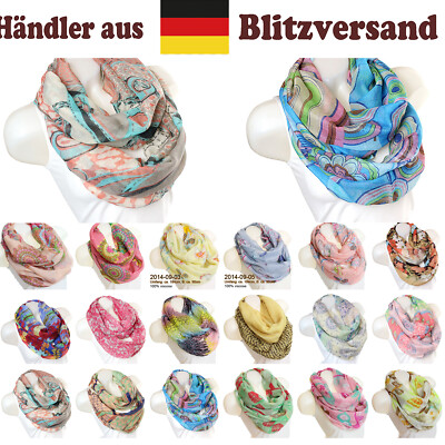Glamexx24 Damen schal mit Mustermix im Blumendesign Ethno muster Langschal Loop 