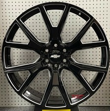 26 Inch Chevy Silverado Y Spoke Wheels Black Milled Tires Tahoe Yukon Suburban