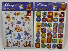 2 Vintage SANDYLION Disney WINNIE THE POOH Tigger Kids STICKERS 110 Stickers