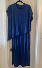 ATTITUDES by RENEE Reg Parisian Jersey Midi Dress NAVY sz LARGE