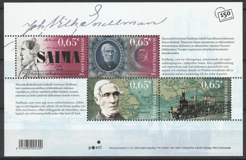 Finland 2006 Famous people, J.V. Snellman MNH sheet